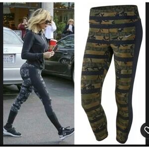 Nike Epic Lux  Militia Green/Black Women's S running Crop pant legging camoflage